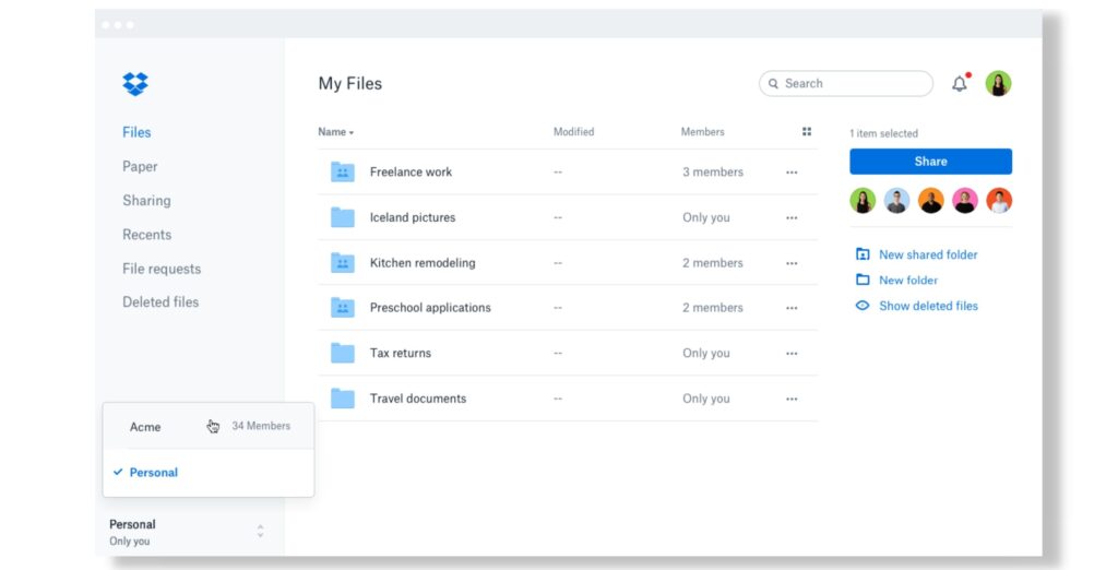 freelancer tools - dropbox