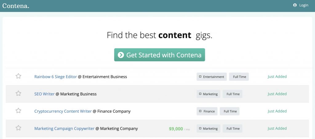 Contena - writing jobs
