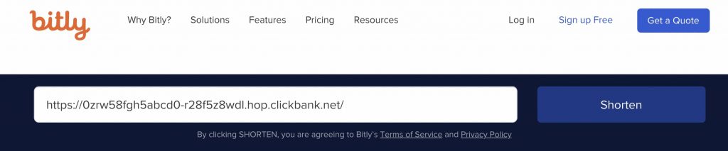 Bitly - shorten clickbank URL
