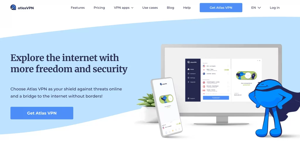 atlasVPN homepage - why affiliate marketer needs a vpn