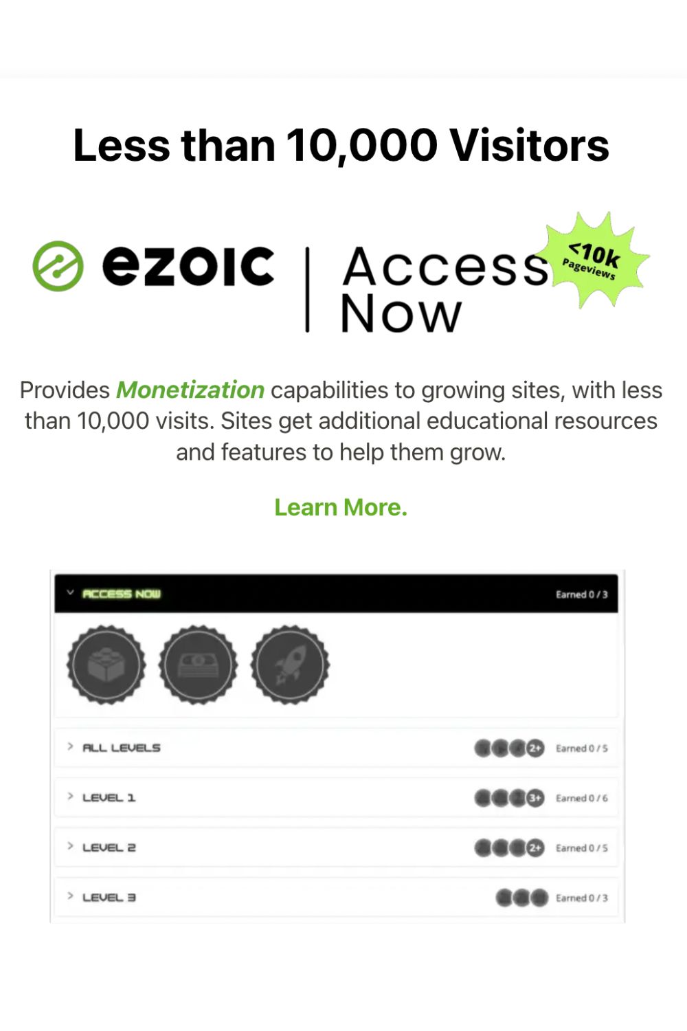ezoic access now